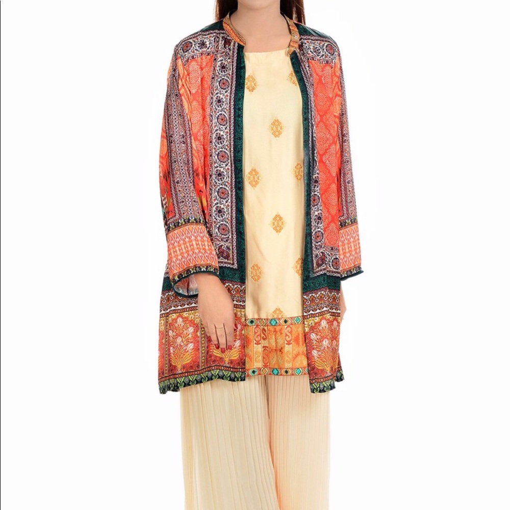 Woman silk shirt with gown